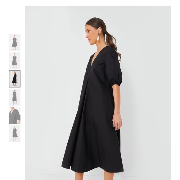 GANNI

Black Cotton Poplin V-Neck Long Dress - Picture 4 of 10